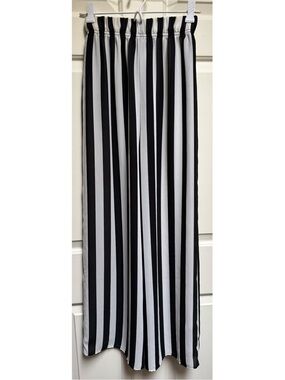 Star Cody Vintage Black White Semi Sheer Striped Wide Leg Pants size XSMALL Tall